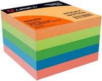 Блок самоклеящийся КУБ 76х76 400 листов 5цв. неон (желтый, оранжевый, синий, зеленый, красный), Lamark