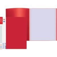 Картинка Папка 60 прозрачных файлов, корешок 30мм со сменной этикеткой, пластик 0.6мм красный, фактура песок, deVente Daily с сайта smikon.ru