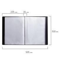 Картинка Папка 60 прозрачных файлов, корешок 35мм, пластик 0.5мм черный, фактура песок, Staff с сайта smikon.ru
