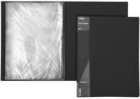 Картинка Папка 20 прозрачных файлов, корешок 14мм со сменной этикеткой, пластик 0.6мм черный, фактура песок, Hatber с сайта smikon.ru
