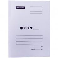 Картинка Скоросшиватель "ДЕЛО", картон немелованный, 300г/м2, белый, пробитый, OfficeSpace с сайта smikon.ru