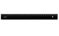 Картинка Линейка 40см, пластиковая, непрозрачная, черная, четкая шкала, закругленные углы, Стамм с сайта smikon.ru