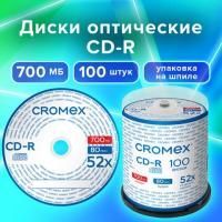 Картинка Диск CD-R CROMEX 700Mb 52x 100шт/уп. Cake Box (упаковка на шпиле) с сайта smikon.ru