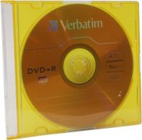 Картинка Диск DVD+R VERBATIM 4.7Gb 16х 1шт/уп. Slim Case color (пластиковая коробка) с сайта smikon.ru